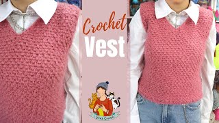 Crochet The Easiest Vest For Any Sizes [upl. by Wilbur]