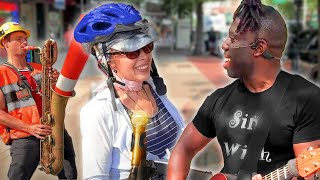 Mystery Lady Jumped Off Her Bike To Sing THIS [upl. by Akinahc]