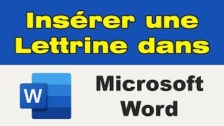 Comment faire une lettrine sur Word [upl. by Eiznikcm113]