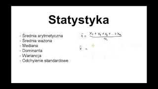 Statystyka mediana dominanta wariancja średnia ważona arytmetyczna odchylenie standardowe [upl. by Ahsed]