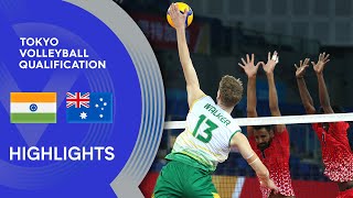 India vs Australia  Highlights  AVC Mens Tokyo Volleyball Qualification 2020 [upl. by Hakilam]