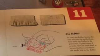 Sears Kenmore Model 51 158512 Sewing Machine Sew by Color vintage ruffler foot demonstration [upl. by Betta]