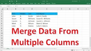 How to Merge Data From Multiple Columns Using TextJoin amp Concatenate Functions  Excel [upl. by Atworth]