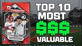 TOP 10 MOST VALUABLE CARDS IN 2024 BOWMAN [upl. by Stella]