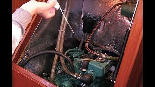 Volvo Penta MD2020  change oil and filter and removing sprayhood [upl. by Mot]