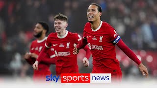 Lastgasp Virgil Van Dijk header seals Carabao Cup win for Liverpool against Chelsea [upl. by Eyllib348]