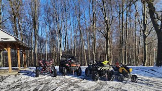 Snowy ride  can am outlander 1000 amp 450  yamaha raptor 700 [upl. by Waal108]