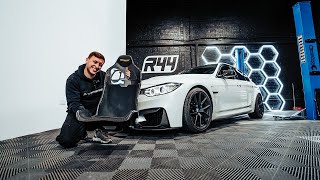 TILLET FULL CARBON BUCKET SEAT INSTALL ON F80 M3 TRACK BUILD HUGE WEIGHT SAVING [upl. by Rubin]