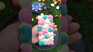 Blue pink dil shape chocolate 🍫shorts youtubeshorts viral trending subscribe bluepink [upl. by Leahcimrej106]