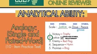 CIVIL SERVICE EXAM  Analytical Ability Word Analogy  CSE Online Reviewer [upl. by Kassity]