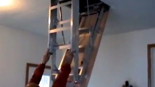 How To Install Attic Pull Down Stairs [upl. by Sternick]