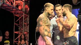 Chad Mendes vs FAMEZ BKFC Knucklemania 2 weighins and faceoff [upl. by Washko]