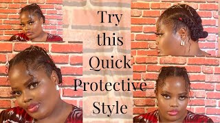 PROTECTIVE STYLE FOR NATURAL HAIR EASY AND QUICK BEGINNER FRIENDLY protectivestyles naturalhair [upl. by Luane296]