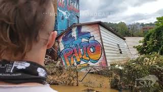 09282024 Asheville NC  Extreme Flood Waters  Looters  Floating Debris [upl. by Deyes]