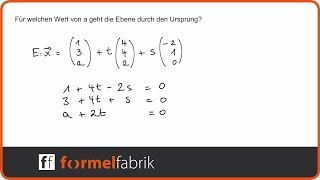 Ebenenschar Für welchen Wert geht die Ebene durch den Ursprung [upl. by Ebeohp]