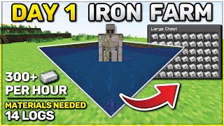 Minecraft Iron Farm DAY 1  Unlimited Iron 119 [upl. by Antone134]