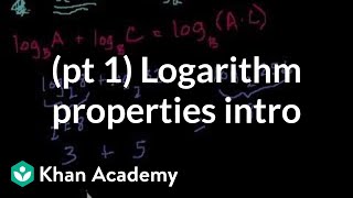 Introduction to logarithm properties  Logarithms  Algebra II  Khan Academy [upl. by Fawna447]