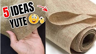 5 IDEAS INCREÍBLES utilizando TELA de YUTE y TELA de SACO [upl. by Crispa]