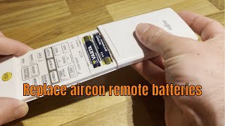 How to replace batteries in aircon remote controller [upl. by Hajar]