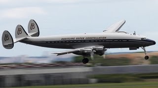 Spectacular Lockheed Super Constellation visual Approach  Paris Air Show 2013  HD [upl. by Sybila373]