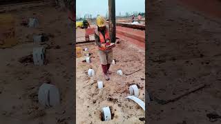 Insertion process of drainage board for soft soil foundation [upl. by Adnarem337]