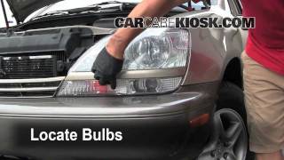 How to change a headlight tailight parking light brights turn signal bulb on a Lexus RX 300 2002 [upl. by Jereld209]