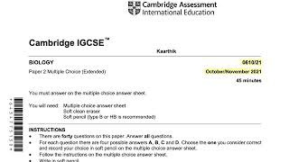 061021ON21  0610w21qp21  2021OctoberNovember IGCSE Biology MCQ Past Paper solving [upl. by Cherida]