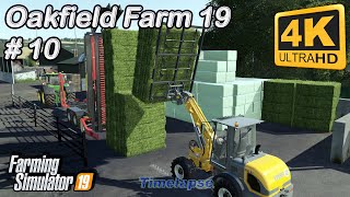 Oakfield Farm 19  Collecting and stacking silage hay and grass bales  FS19 TimeLapse 10  4K [upl. by Nnayr555]