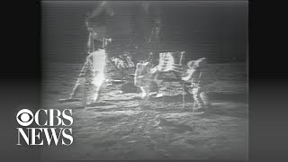 From the archives Neil Armstrongs first steps on the moon in 1969 [upl. by Eilahs152]