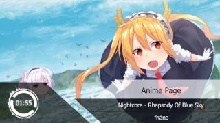 Nightcore  Rhapsody Of Blue Sky『fhána』 [upl. by Ahsratal955]