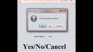 JOptionPane confirm Dialog YesNoCancel Option Java Example in NetBeans [upl. by Svirad]