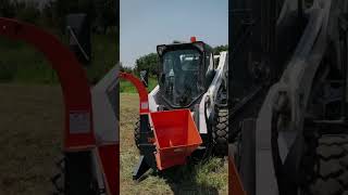 TMGWC42S 4quot Skid Steer Wood Chipper In The Field [upl. by Dlorej68]