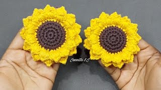 Girasol a crochet paso a paso para decorar Cómo Tejer  Tejer a Crochet [upl. by Festa]