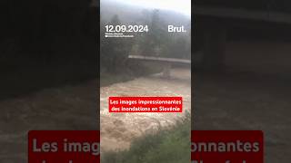 Les images impressionnantes des inondations en Slovénie [upl. by Etteyniv]