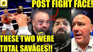 MMA Community Reacts to INSANE BATTLE Mike Perry vs Eddie Alvarez Dana White goes off BKFCUFC [upl. by Shirlene]