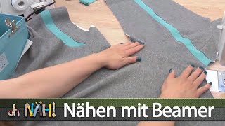 oh NÄH – Sweatjacke gebeamt Schnittteile mit Beamer auf Stoff übertragen Aufz v 20052022 [upl. by Gerardo506]