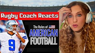 Rugby Coach Reacts to American Football Rules Explained [upl. by Notsur]