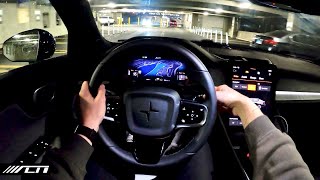 2024 Polestar 2 Performance POV Night Drive  Allcarnews [upl. by Eetsud]