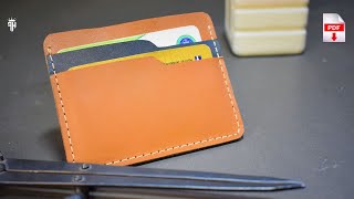 Making a simple leather cardholder You too can easily make a wallet or card holder leathercraft [upl. by Eitsyrhc]