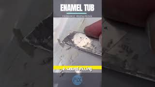 The DAMAGED CERAMIC RESTORATION of Enamel Tub  damaged ceramic repairing  ceramic damage howto [upl. by Drus26]