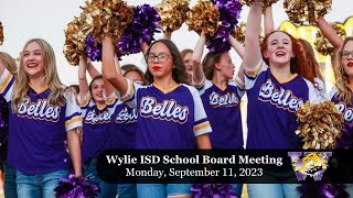 Wylie ISD School Board Meeting 91123 [upl. by Swenson715]