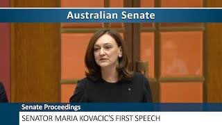 Senate Proceedings  Senator Maria Kovacics First Speech [upl. by Davison440]