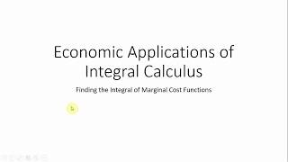 Economic Applications of Integral Calculus Part I [upl. by Nnylodnewg376]