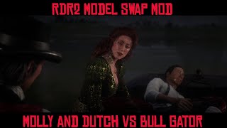 Molly and Dutch VS Bull Gator Red Dead Redemption 2 Model Swap Modding Fun [upl. by Belloir]