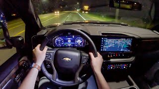 2024 Chevrolet Silverado 2500 High Country Duramax  POV Night Drive Binaural Audio [upl. by Repip]