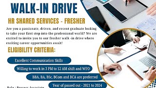 WalkIn Drive for HR Shared Services Freshers at Thryve Digital Health LLP [upl. by Jewelle]