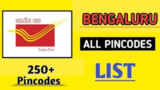 Pin Code List of Bangalore City in Karnataka State  Post Offices Details of Bangalore in Karnataka [upl. by Anwahsak]