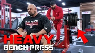 500LB BENCH PRESS SESSION WITH BRADLEY MARTYN [upl. by Aehta]