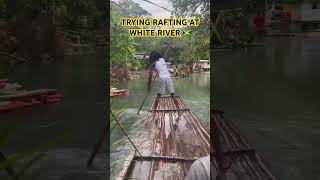 Trying Rafting at White River Jamaica 🇯🇲 jamaica attractions travel jamaicaraftride shorts [upl. by Baptlsta11]