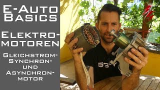 EAuto Basics  Elektromotor  Gleichstrom Synchron Asynchronmotor  Tesla Nissan [upl. by Ialocin877]